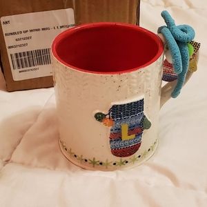 Anthropologie Bundled Up Monogram Mug- "L"